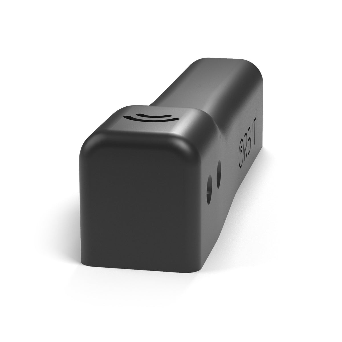 Orbit Glasses Duo end-on view of the compact matte black housing